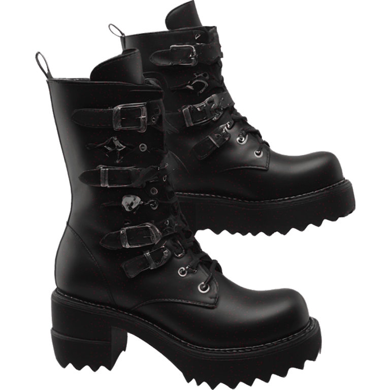 Black Demonia platform boots emoji