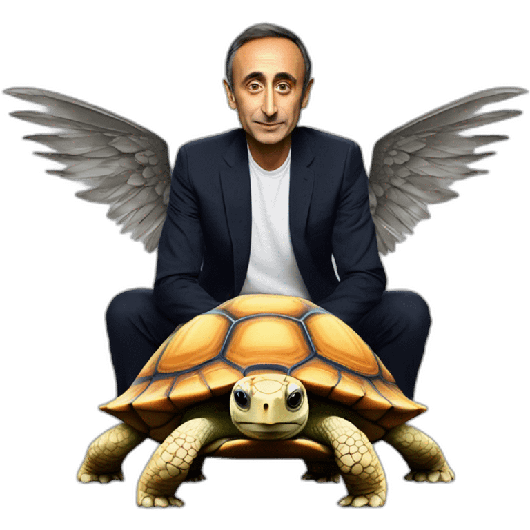 Eric Zemmour sur une tortue avec 3 ailes emoji