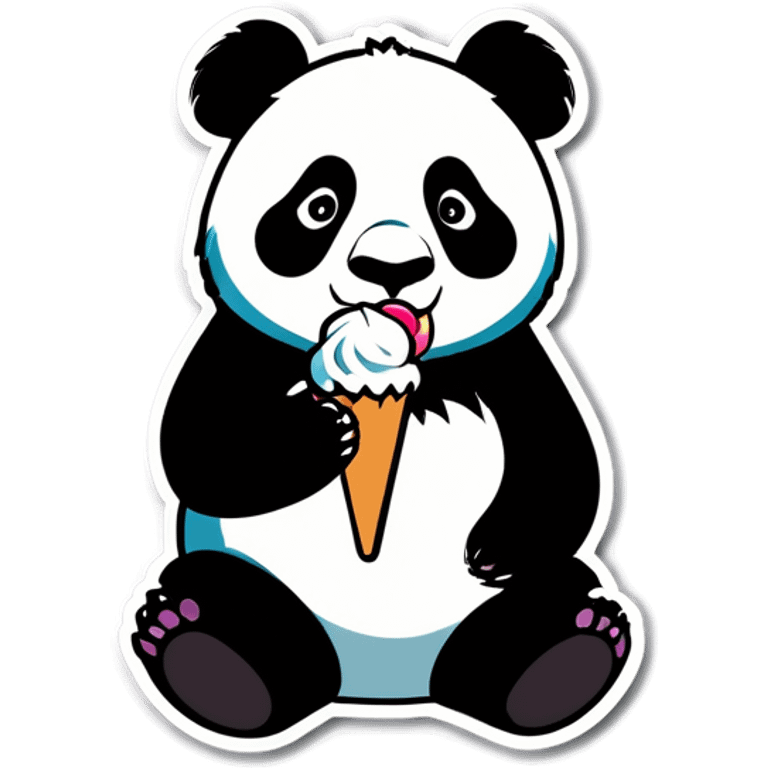 Panda eating ice cream emoji