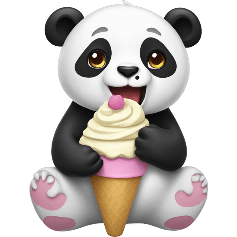 Panda eating ice cream emoji