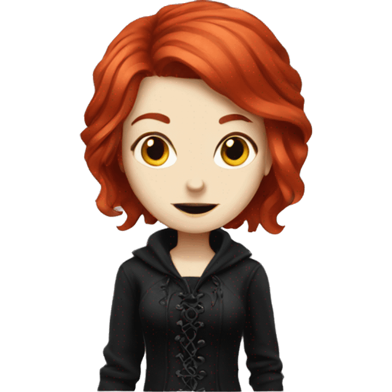 red-haired gothic girl  emoji