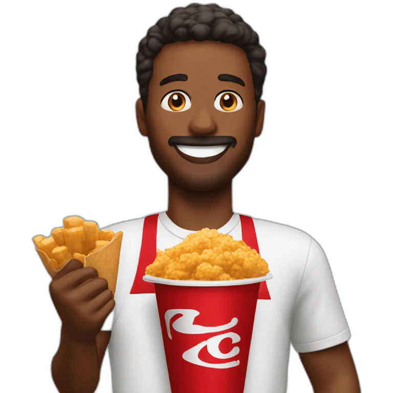 man enjoying kfc emoji