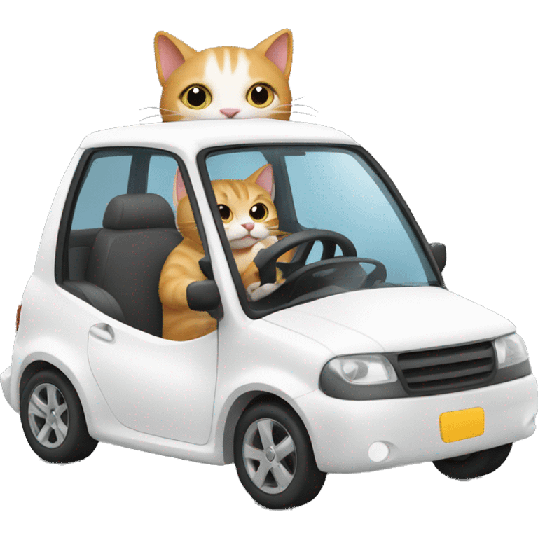 Cat driving a car  emoji