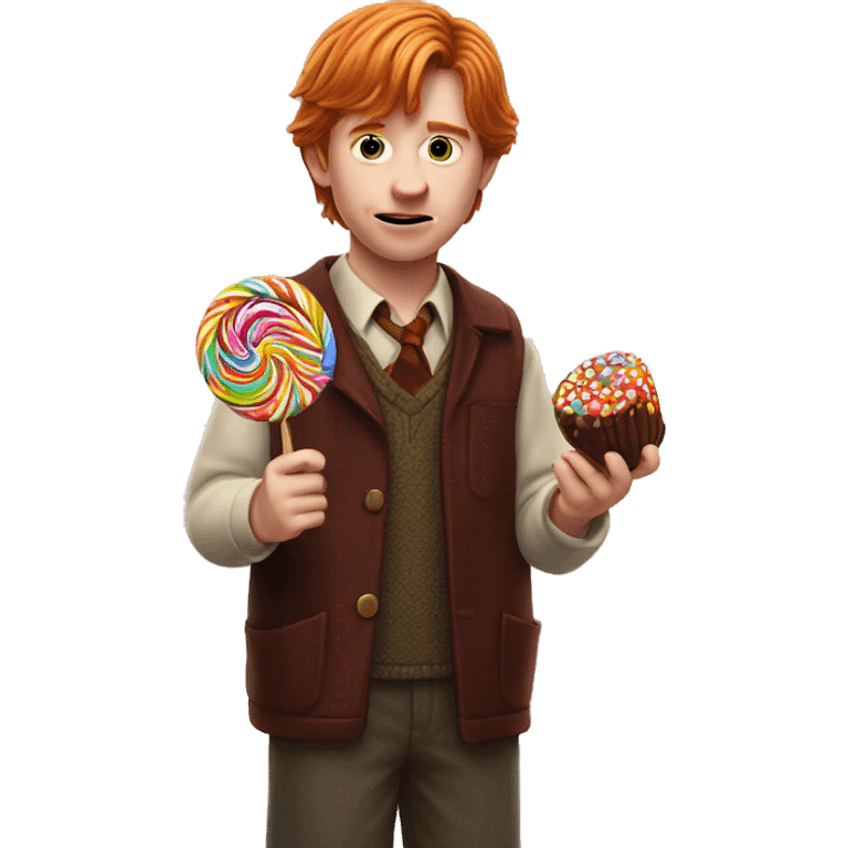 Ron Weasley holds a candy in his hands emoji