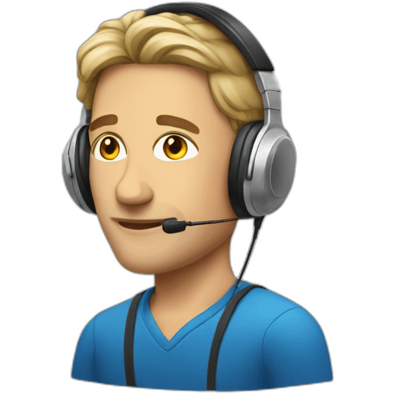 European teacher in headphones emoji