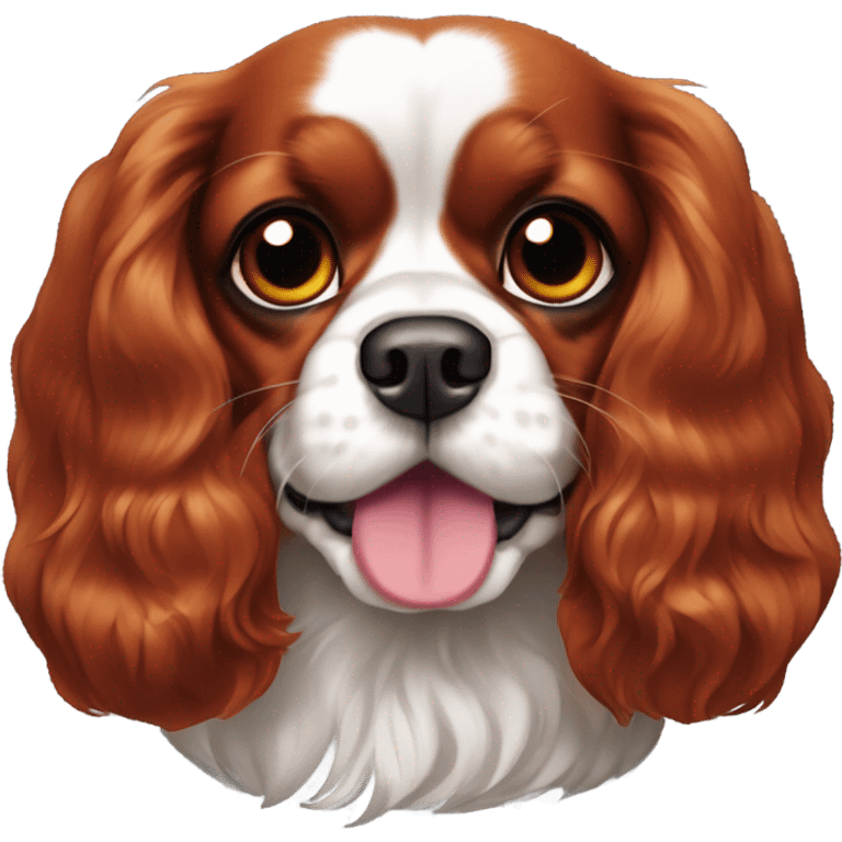 Ruby red King Charles cavalier  emoji