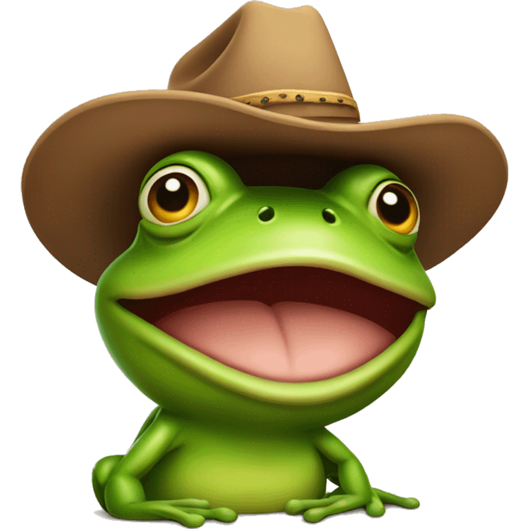 Frog with a cowboy hat  emoji