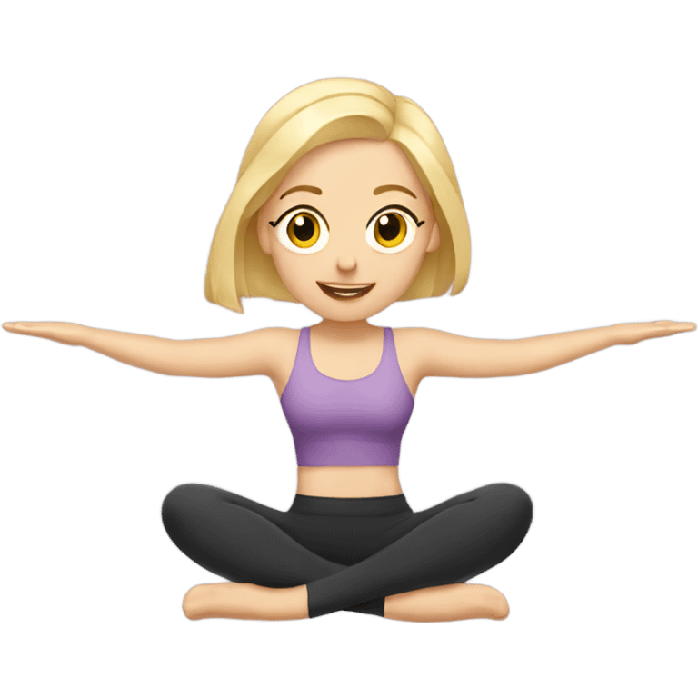 blonde girl doing pilates emoji