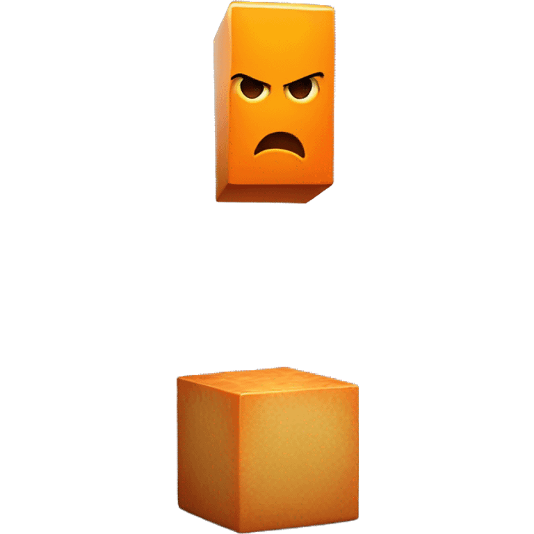 angry orange cube emoji