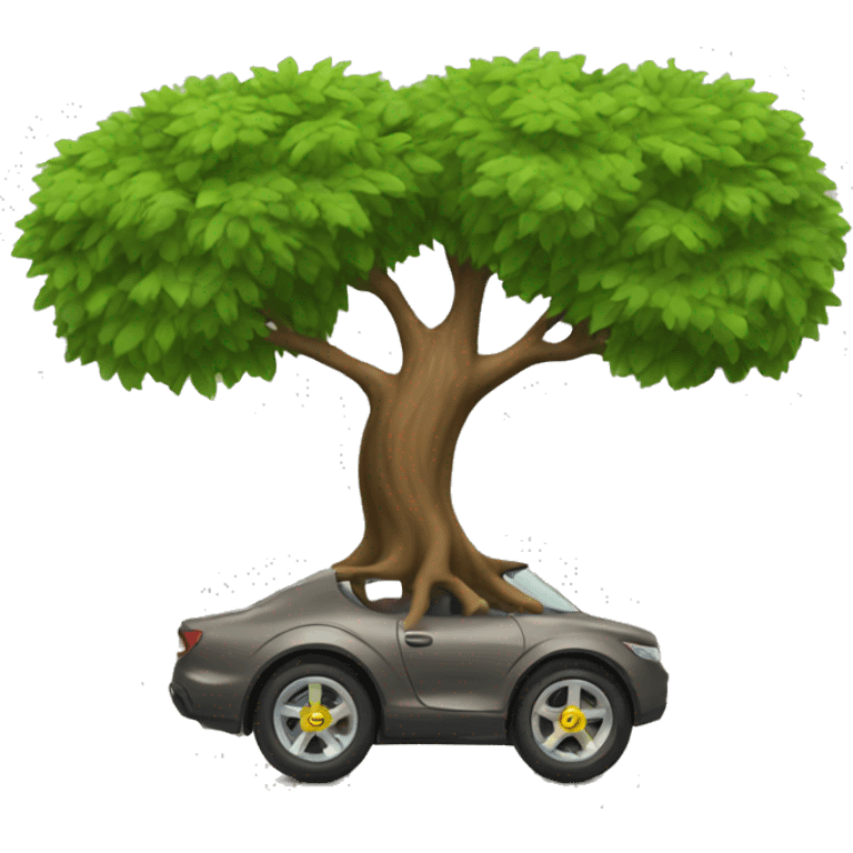 tree going fast with wheels as hind emoji