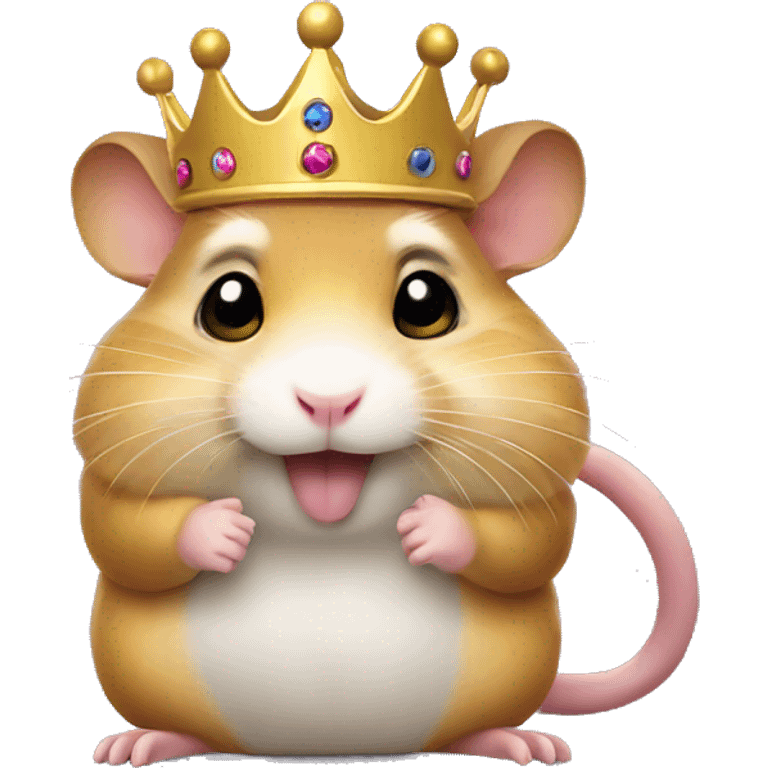 hamster in crown calls on the phone emoji