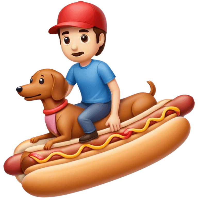 Man riding hotdog  emoji