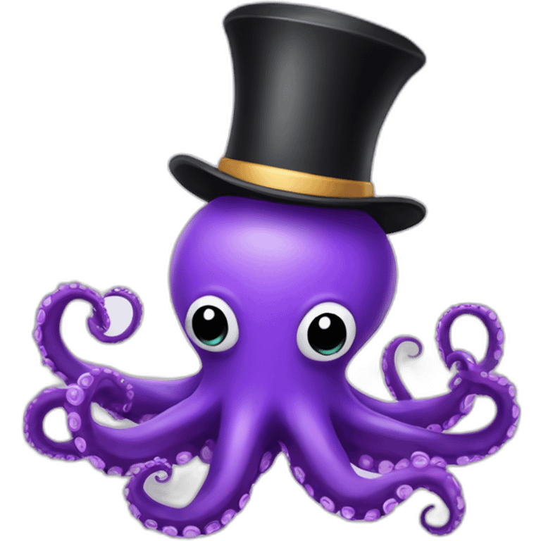 purple octopus with a magician hat emoji