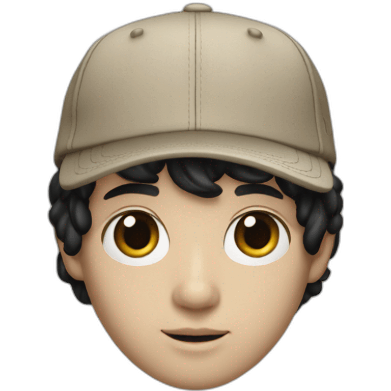 guy with white skin burberry cap and black mid-length hair emoji