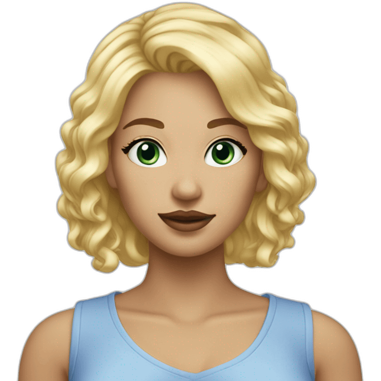 femme blonde cheveux court yeux bleus emoji