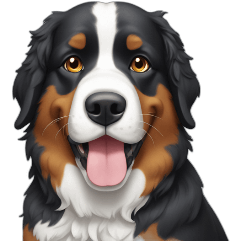 Bernese dog and grey cat emoji