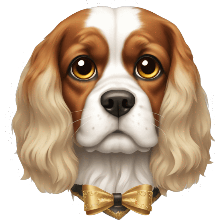 King Charles dog wearing a bow emoji