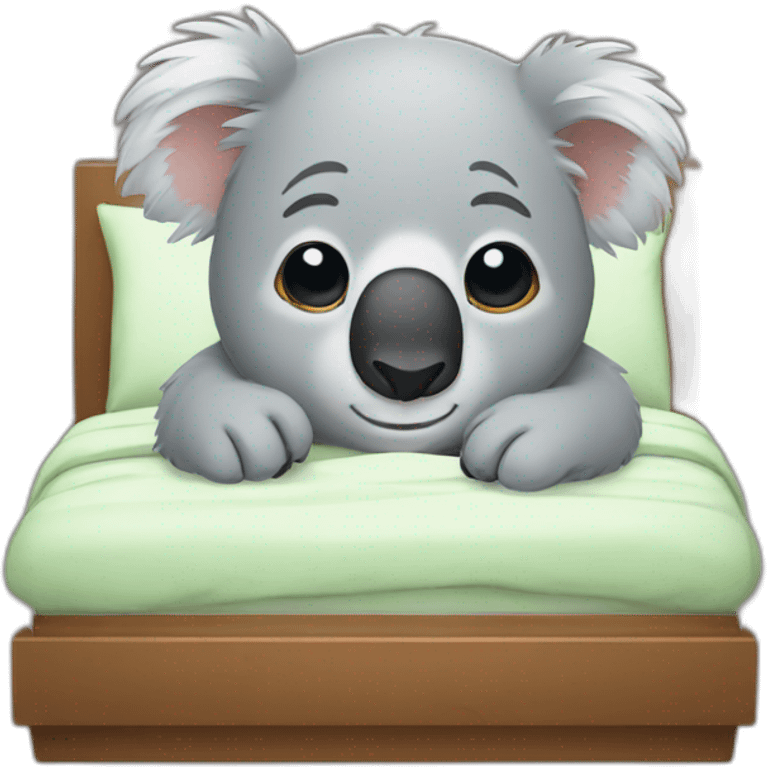 Koala tired in his bed emoji