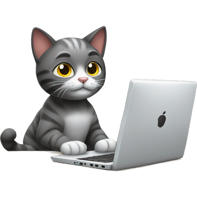 cat working on pc emoji