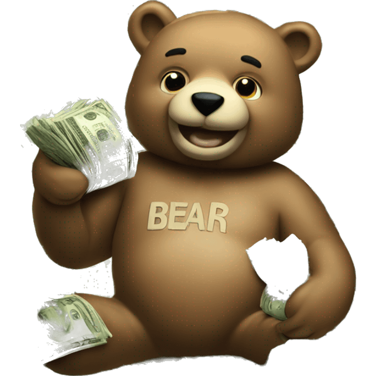 Bear with lots of money emoji