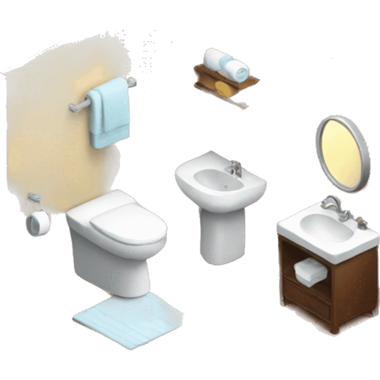 bathroom in the apartment isometric emoji