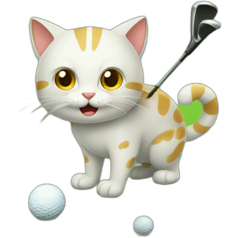 cat playing golf emoji