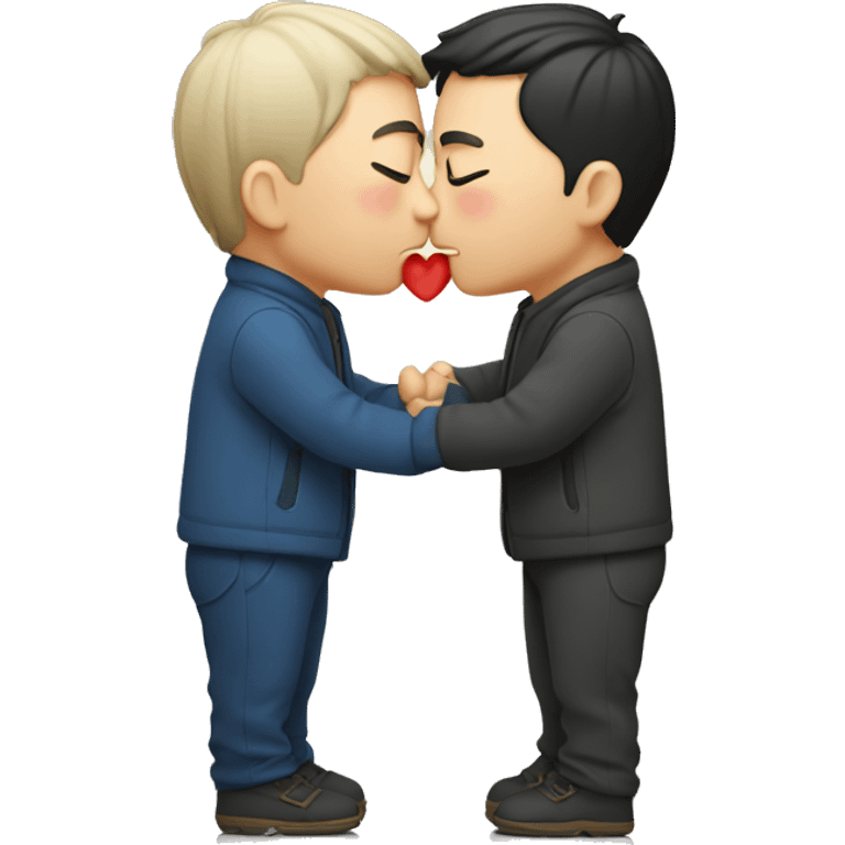 2 korean men kissing emoji