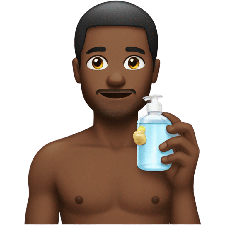 Black man with baby oil emoji