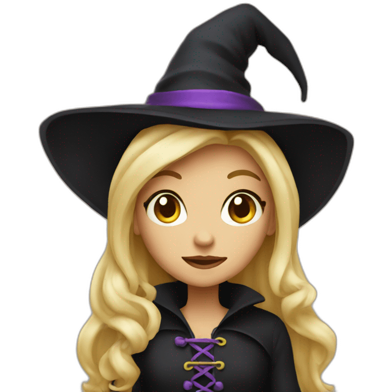 a little blondie dressed as a witch emoji