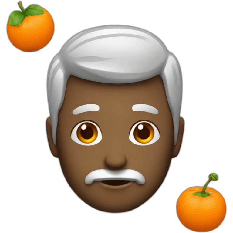 hombre con cabeza de mandarina emoji