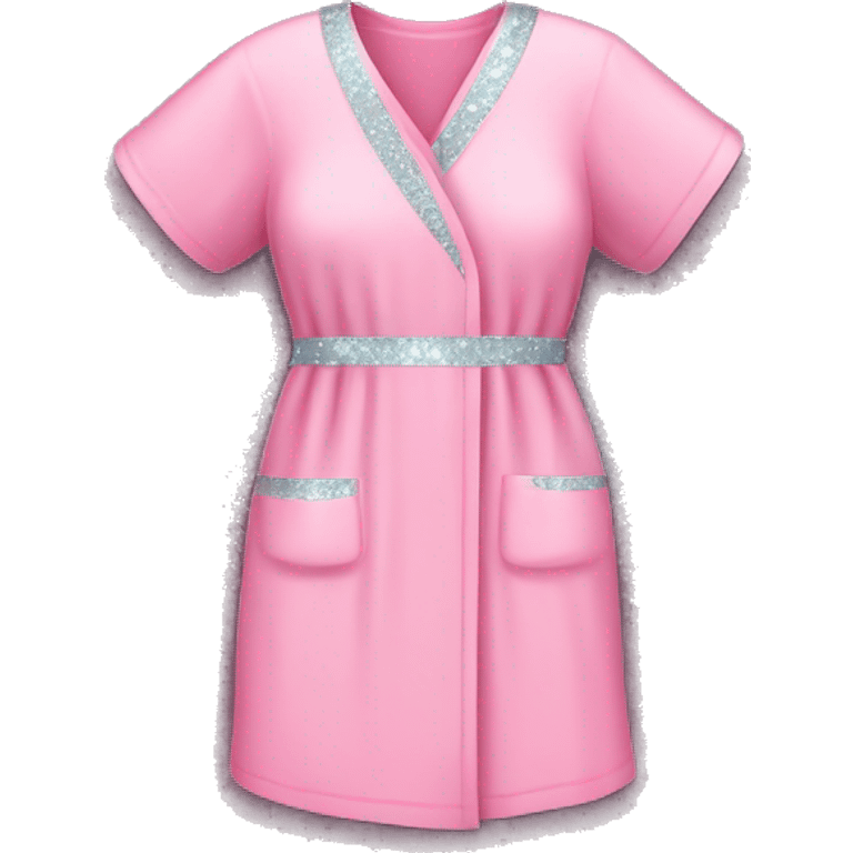 Pink hospital gown with glitter emoji