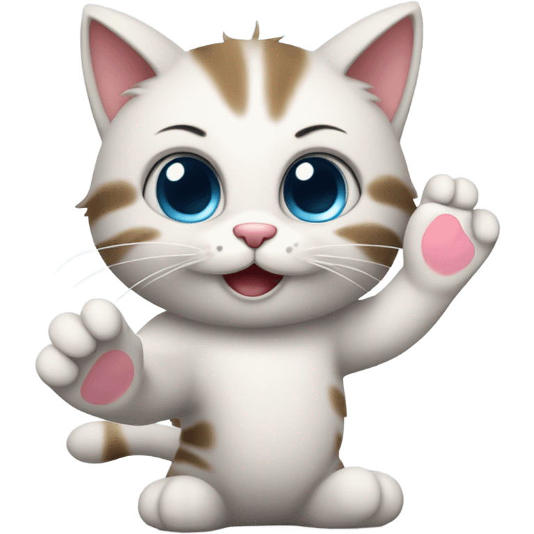 a cute cat giving highfive emoji