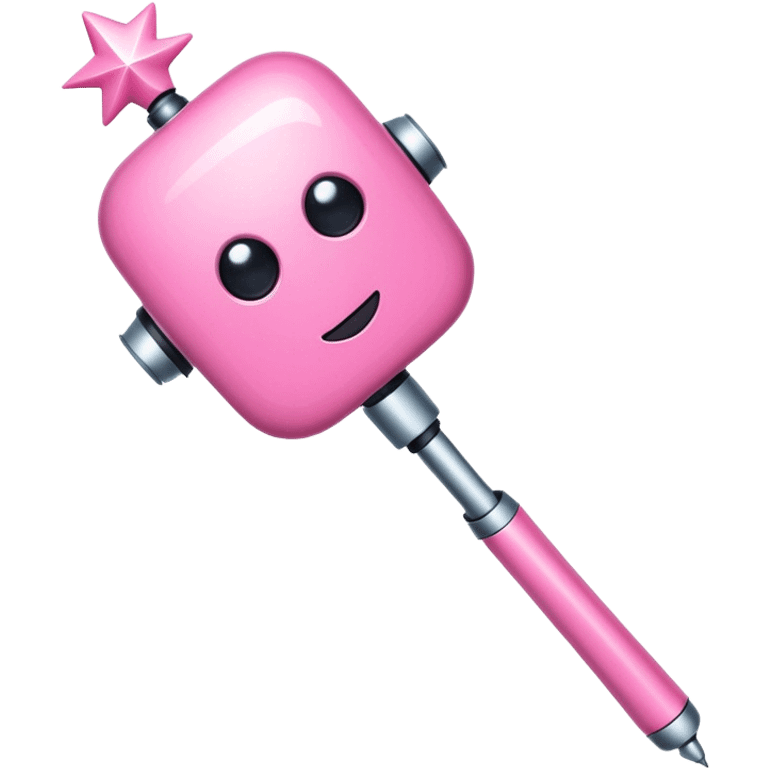 robotic tech pink magic wand emoji