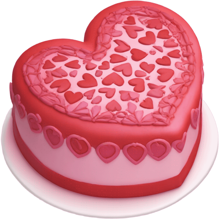 Red and pink extravagant heart shaped cake  emoji