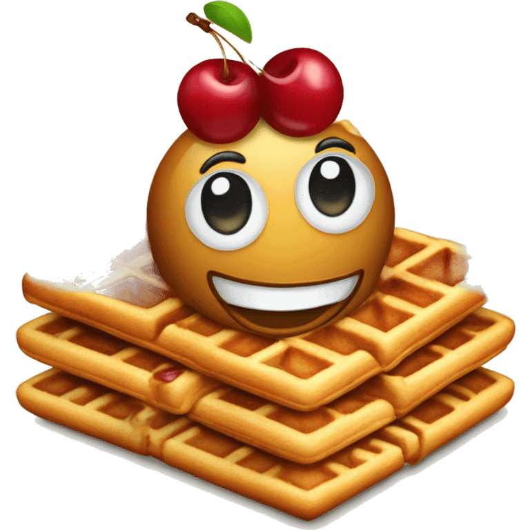 Waffle with cherry emoji