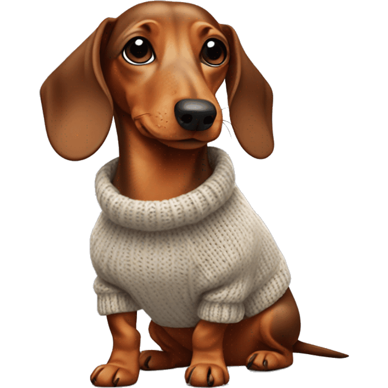 dachshund wearing a knitted sweater emoji