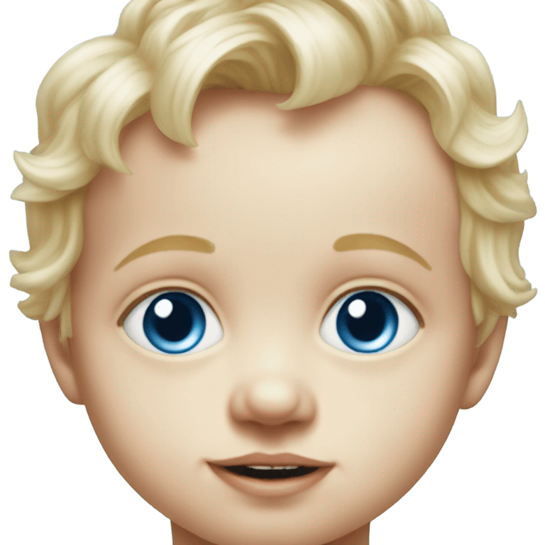 blonde baby boy portrait realism blue eyes emoji