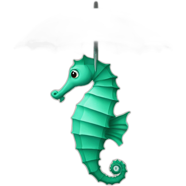 seahorse under an umbrella emoji