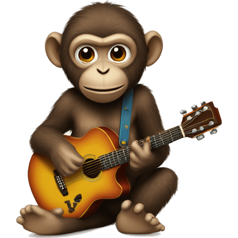 Monkey with guitar  emoji