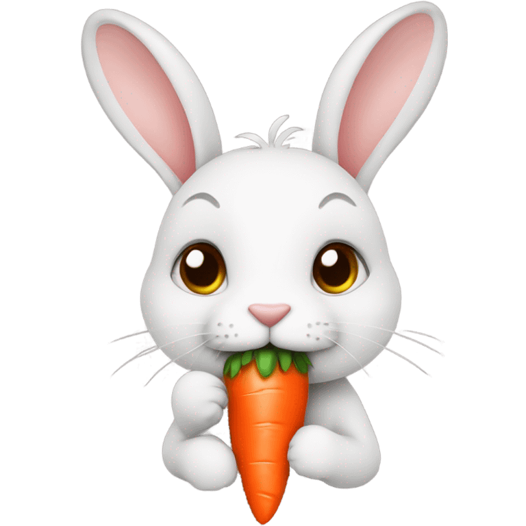 Little bunny eating a carrot  emoji