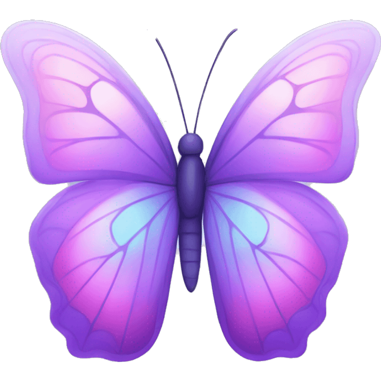 Glowing Pastel purple-gradient butterfly emoji