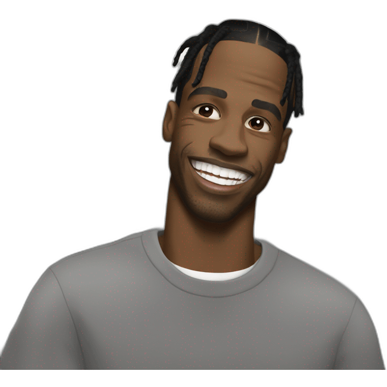 Travis Scott en train de rire emoji