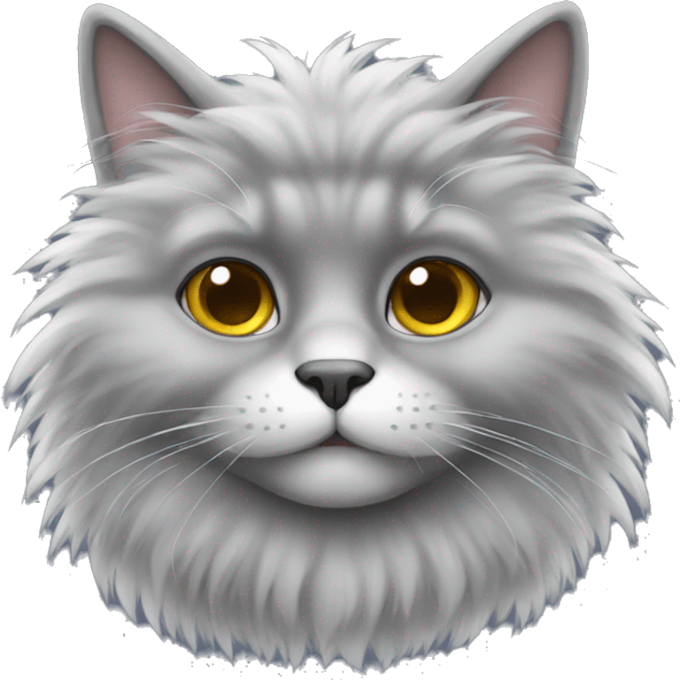 Grey fluffy cat emoji