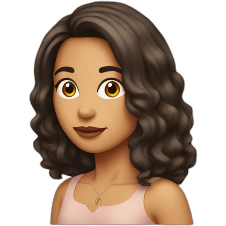 Latina with midlong hair emoji