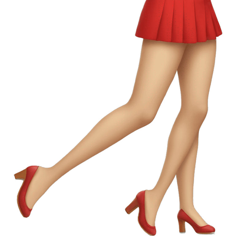 women legs in red skirt emoji