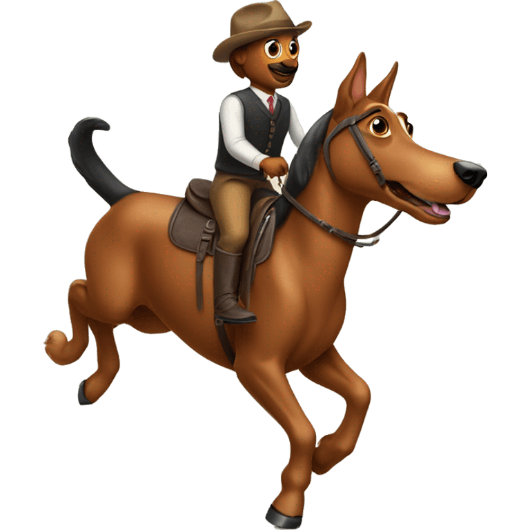 Weiner dog riding a horse emoji