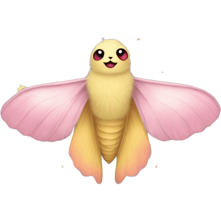 Fluffy Rosy maple moth moon tattoo emoji