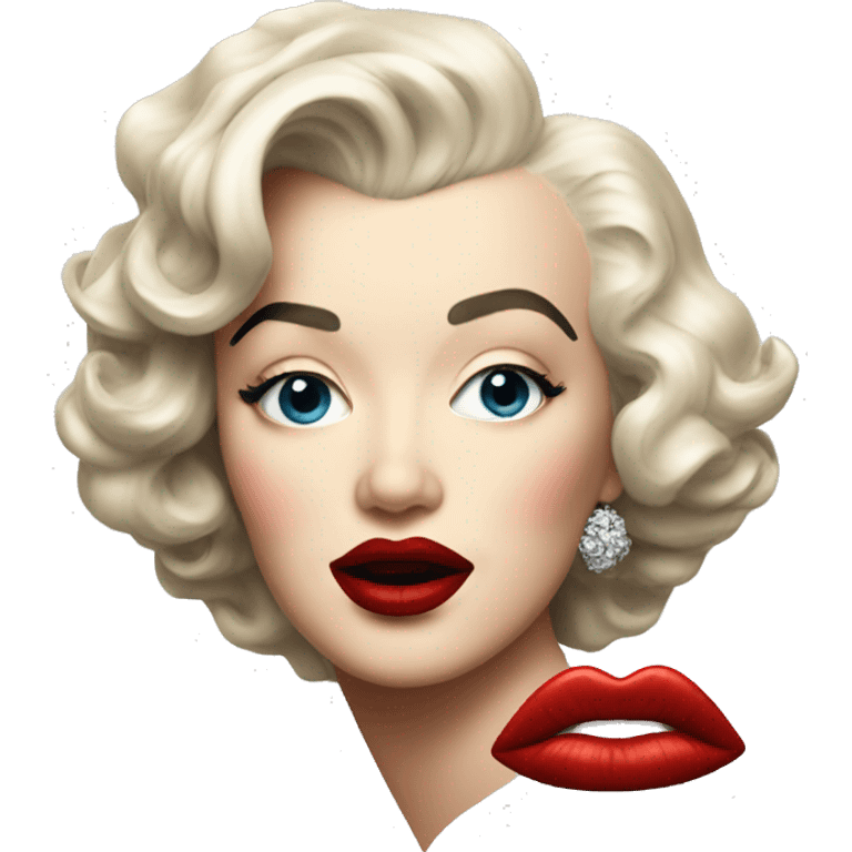 Marilyn monroe red lip emoji