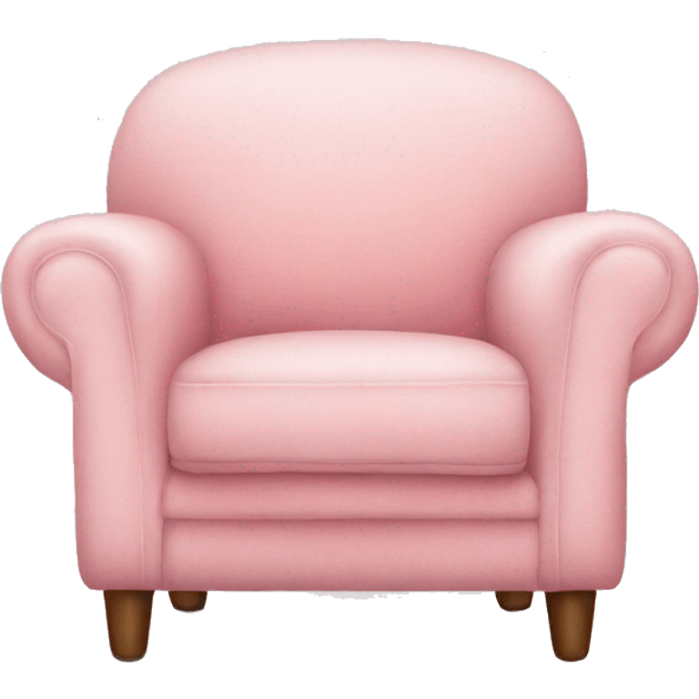 realistic pastel pink armchair with blanket emoji