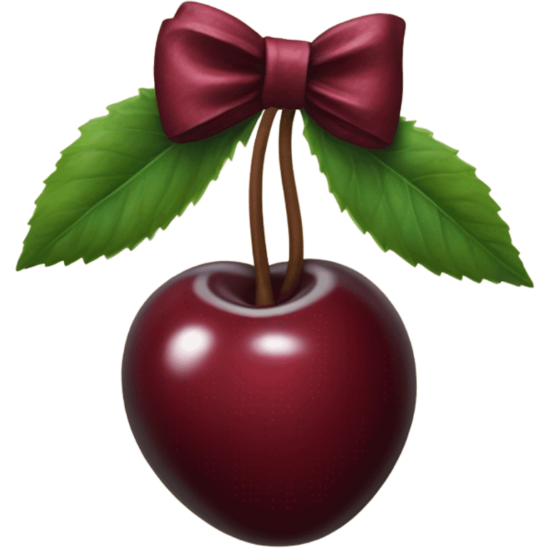 cherry with burgundy bow emoji